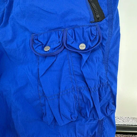 VTG RLX Ralph Lauren Mens Slim Fit Cargo Paratrooper Shorts Blue Utility Size 42 - Picture 5 of 16